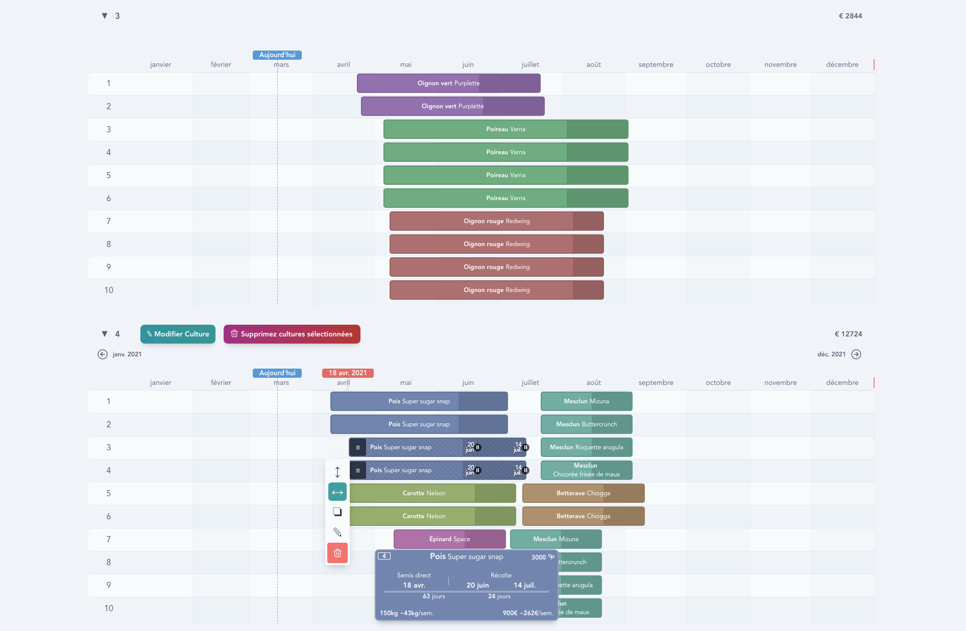 image représentant la fonction timeline de Onoka